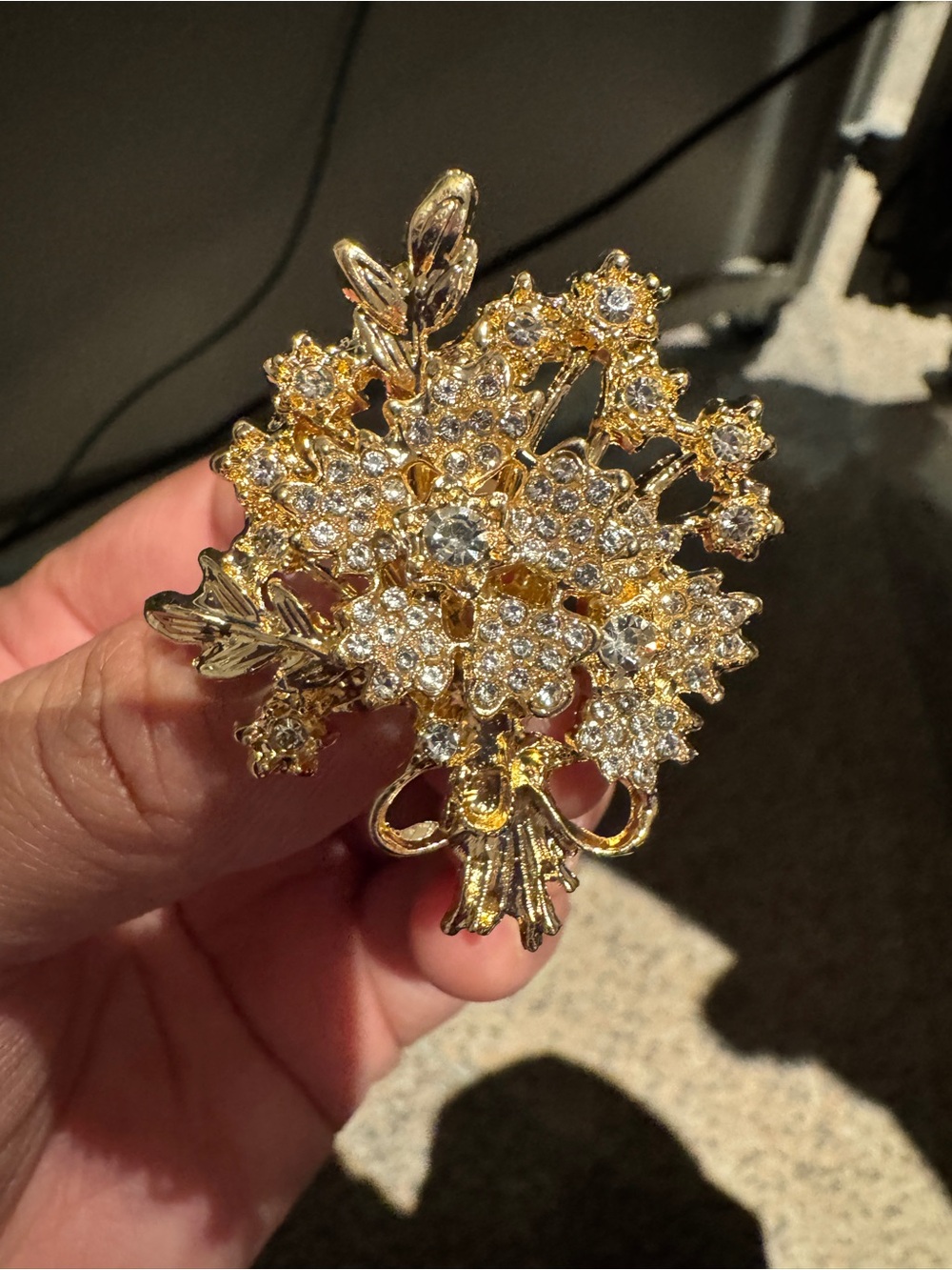 Crystal Bouquet Brooch - Women's Jewelry - Picture 2 of 8